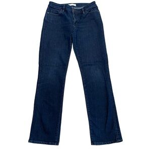 Loft Curvy Straight Leg Dark Wash Low Rise Jeans.  Size 4
